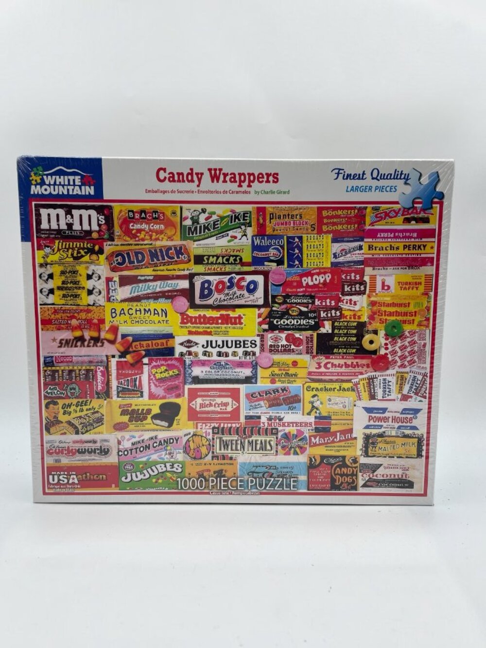 NEW White Mountain Puzzle Candy Wrappers by Charlie Girard 1000 Pieces SEALED